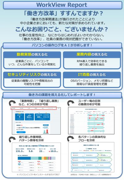 《AIが定量・継続・客観的に働き方を分析、業務改善の課題抽出：WorkView Report》