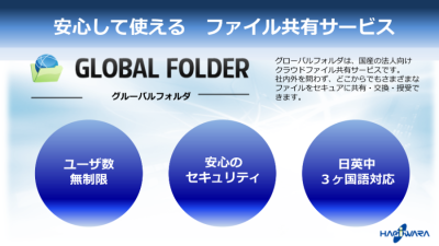 セキュアファイル共有サービス「GLOBAL FOLDER」のご紹介